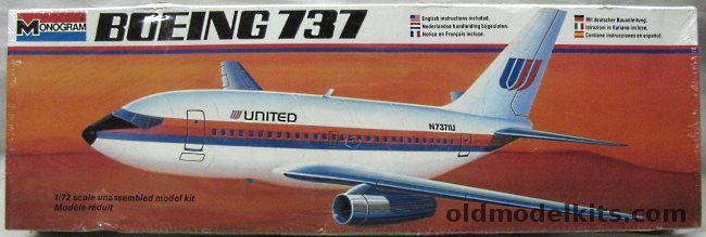 Monogram 1/72 Boeing 737 United Airlines (T-43A) - (Ex-Aurora) (Modified Molds), 5415 plastic model kit